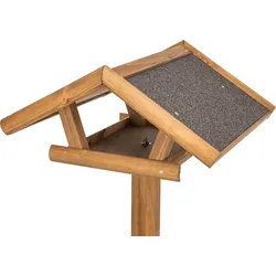 TRIXIE Futterhaus mit Ständer, Kiefernholz, 46 × 22 × 44 cm/1,15 m, braun