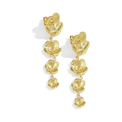 Paar Ohrhänger ADELIA´S "Ohrringe Ohrhänger mit Blütenanhängern aus Edelstahl", Damen, Gr. Damen, gold (goldfarben), Ohrringe, Trendig gestalteter Modeschmuck mit Blütenanhängern