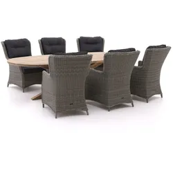 Intenso Milano/ROUGH-Y Ellips 280 cm Dining-Lounge Gartenmöbel-Set 7-teilig