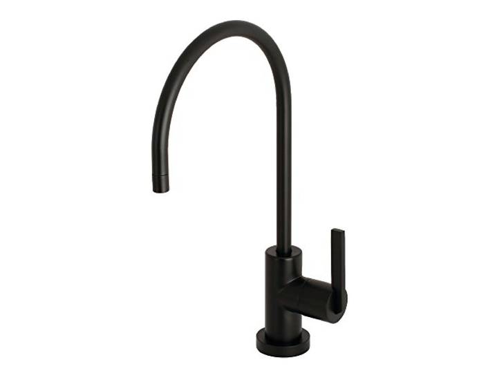Kingston Brass KS8190CTL Continental Wasserfilter-Wasserhahn mit 1/4-Drehung, Matte Black, 5-7/8 in Spout Reach