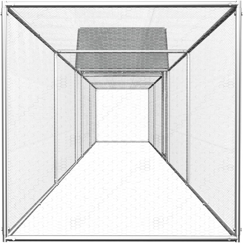 Hühnerstall - Entenstall - Geflügelstall - 9 x 1 x 1,5 Meter - Verzinkter Stahl - Geräumig und sicher