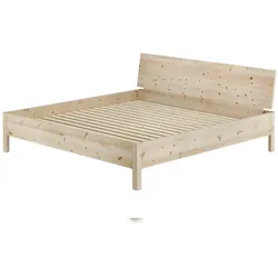 Erst-Holz Zirbenbett Massivholzbett metallfrei Zirbe massiv 200x200 mit wählbarem Zubehör V-60.95-20 Rollrost inkl.