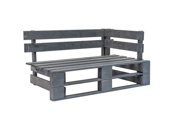 vidaXL Eckbank, Outdoor-Eckbank Paletten Holz Grau