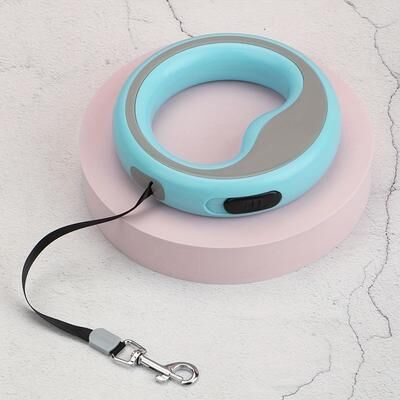 Market Central Tangle Free Retractable Dog Leash With Comfort Handle For Medium Large Dogs blue
