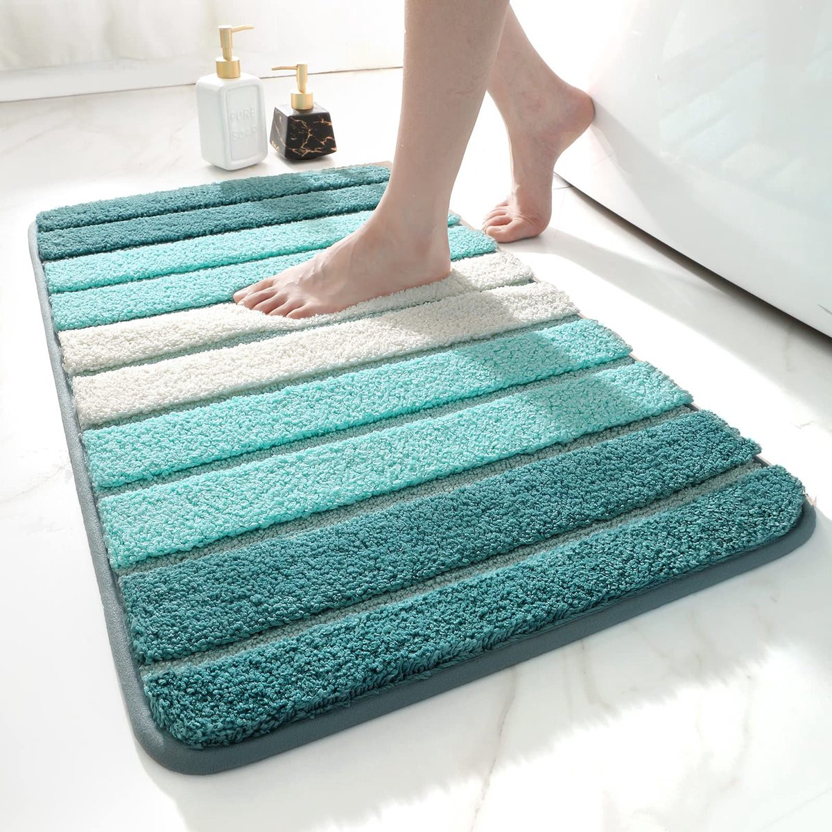 Unyqoos Absorberende en Antislip Badmat voor Comfortabele Badkamers, Groen, 50 x 80 cm