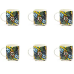 Excelsa Set mit 6 Espressotassen Acapulco Porzellan 10 cl Bunt