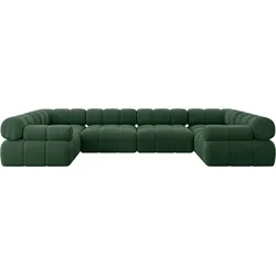 WOHNLANDSCHAFT modulares Sofa Birno-U2 - 380x190x70 cm Grün Cord