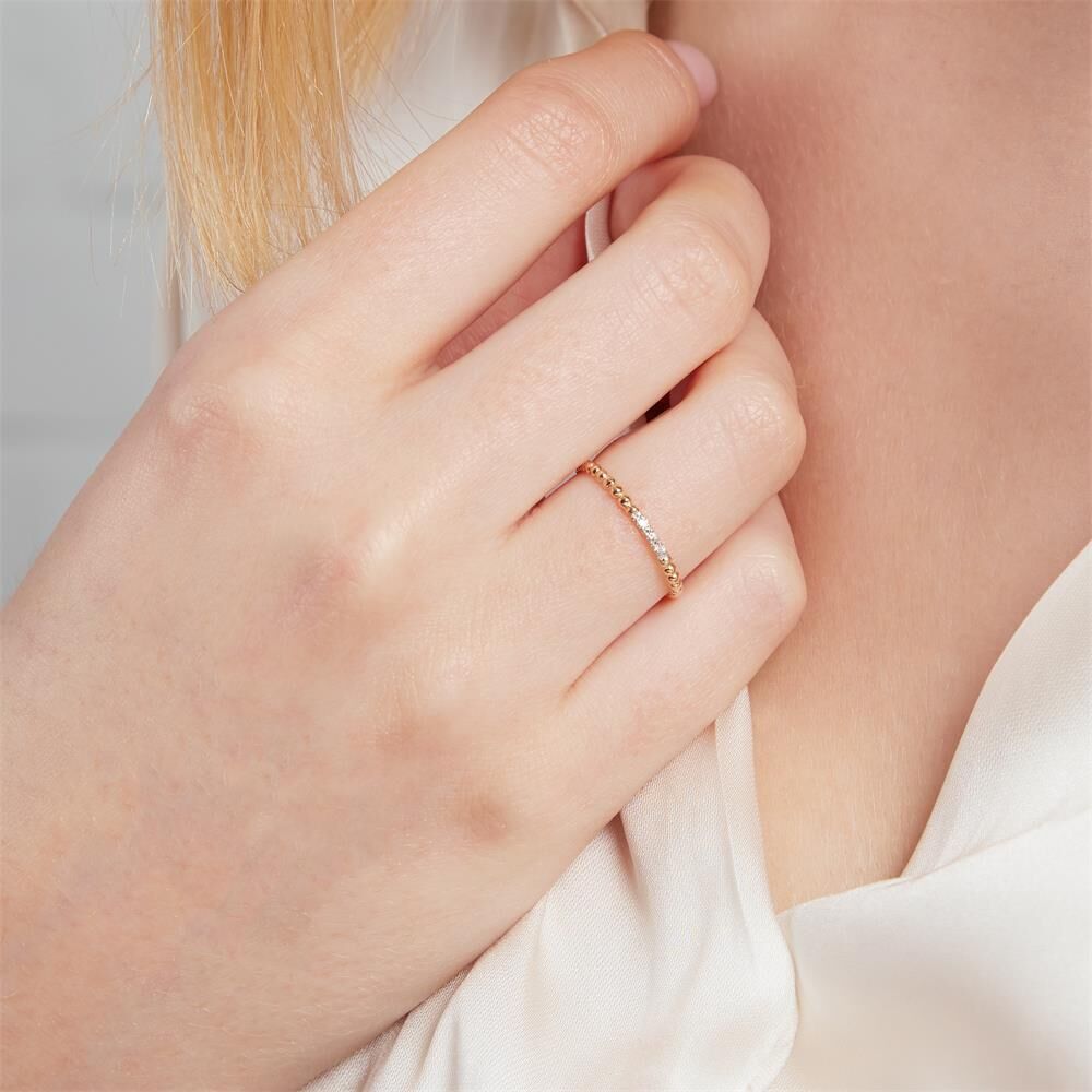 Unique 14K Goldring für Damen mit Brillanten gold