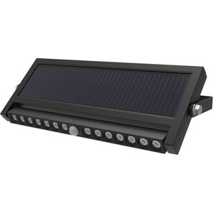 Luxula Wandleuchte aus Kunststoff, für außen (IP54), Solarbetrieb, Bewegungsmelder, schwarz, tageslichtweiß, LED
