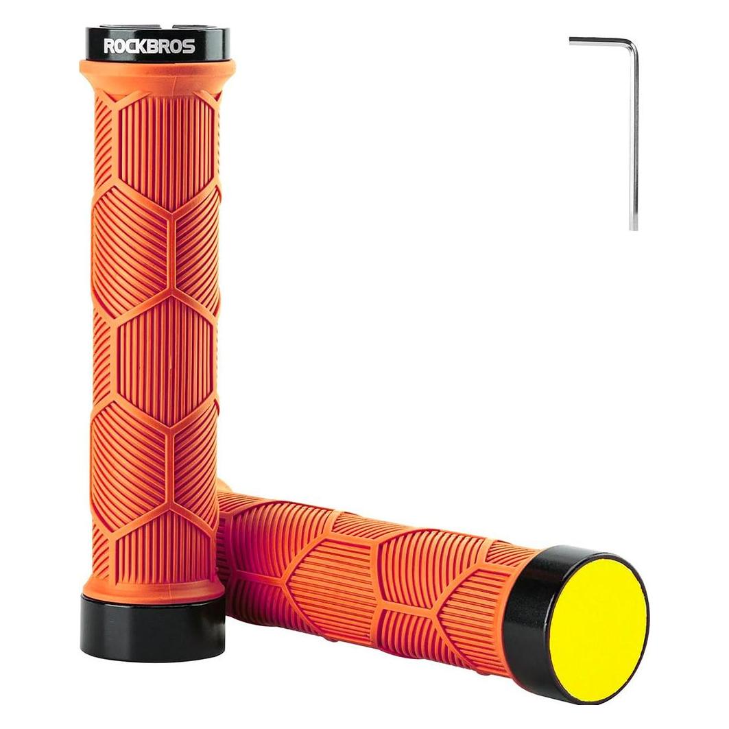 Rockbros 40720007004 bicycle grips with reflector - orange (1701423730)