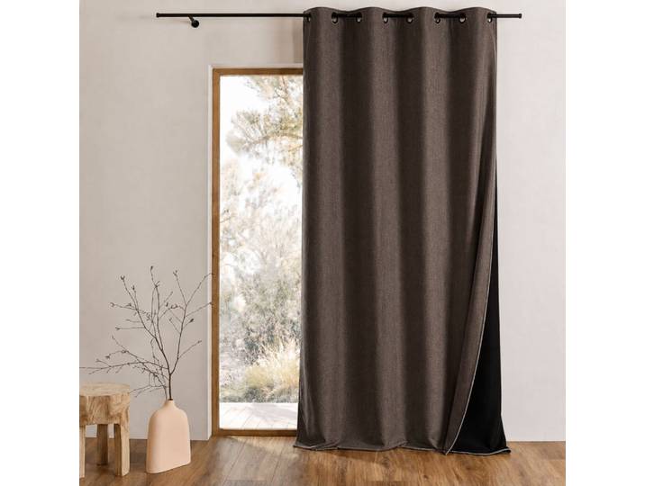 Rideau thermique phonique et semi occultant flanelle/polyester