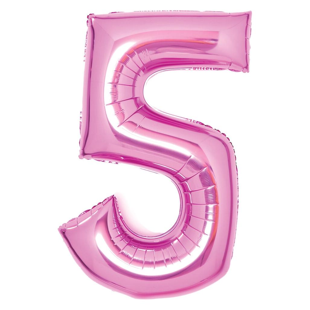 Amscan Folienballon pink, 66cm, Nummer 5 (1x) (9914045)