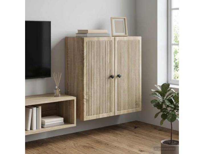 HPUYRFG Wandschrank Sonoma-Eiche 59x31x60 cm Holzwerkstoff Rechteckiges Design, Vintage-Stil, Regalflächen, pflegeleicht, Wohnzimmer
