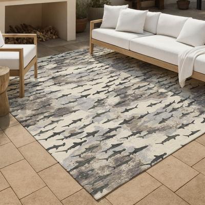 Addison Rugs Machine Washable Indoor/ Outdoor Modern Shark Chantille Rug