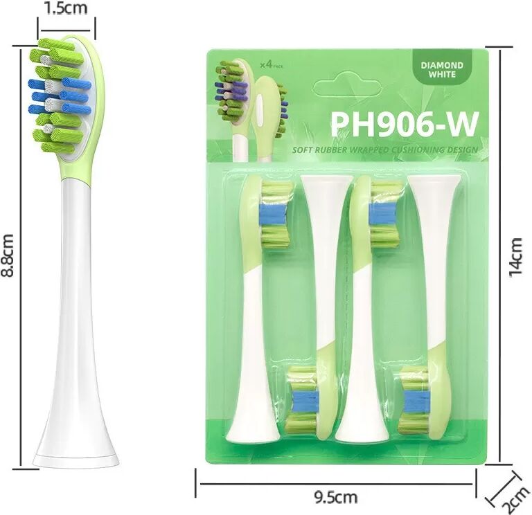 INF 8er-Pack Schallzahnbürsten-Ersatzköpfe, kompatibel mit Philips Sonicare HX369 Serie Grün