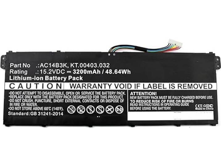 CoreParts Laptop Battery for Acer 49Wh Li-ion 15.2V 3200mAh Black, MBXAC-BA0043