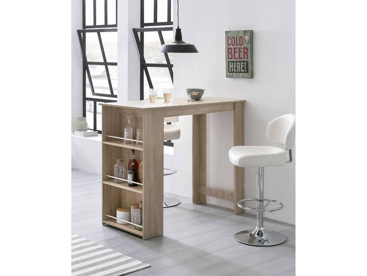 home24 Bartafel Coburn 120 x 108 x 60cm bruin/Sonoma eikenhouten look