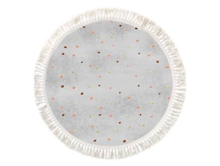 FonHNDG Teppich mit Quasten, runde Nachttisch-Dekorationsmatte Teppich-Schlafzimmer-Fußmatten, Nachttisch-Teppiche, Raumdekoration
