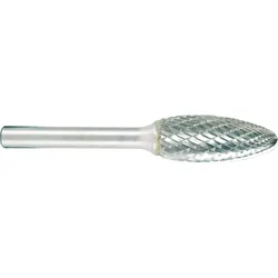 Hartmetallfräser, Form H Flamme d1 16.0 mm, Schaftd. 6.0 mm Kreuzverz.
