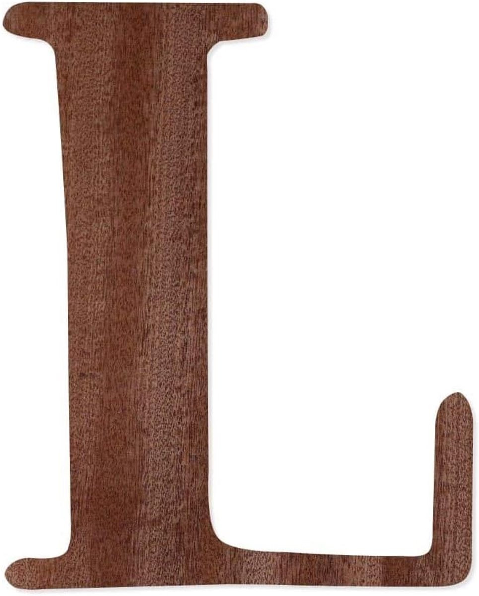 Houten Letters, Cijfers en Symbolen voor Decoratie en Knutselen - Echt Houtfineer - Donkerhout - Hoogte: 15 cm