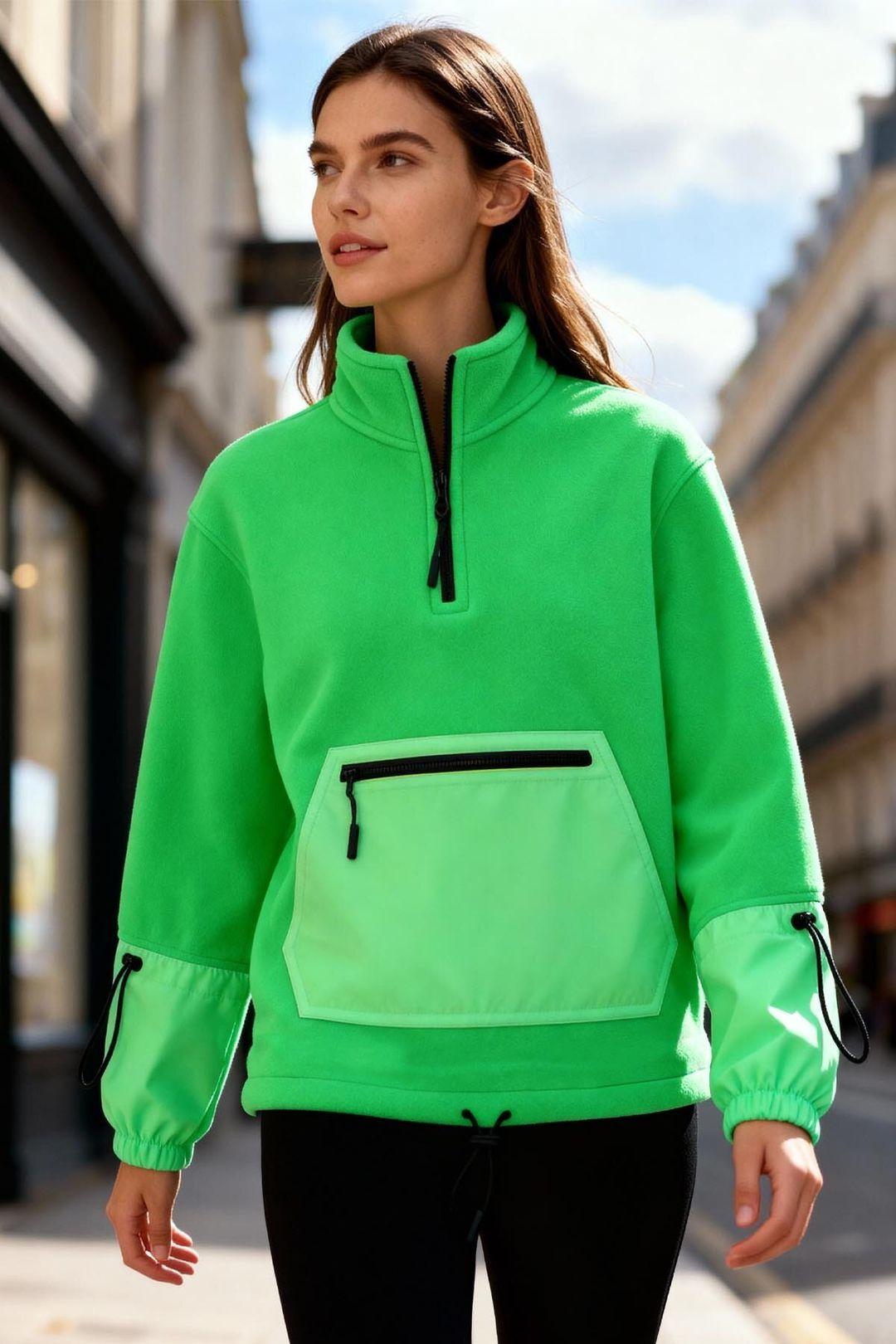 Oversized Fleece-Halbzip Sweatshirt