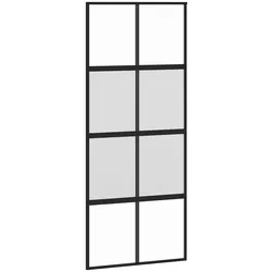 vidaXL Schiebetür Schwarz 90x205 cm Hartglas und Aluminium