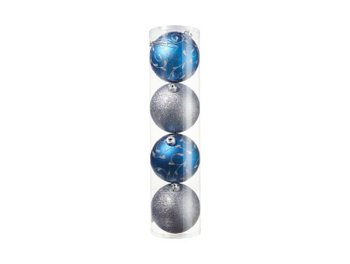 4er Set Plastikkugeln blue antracite
