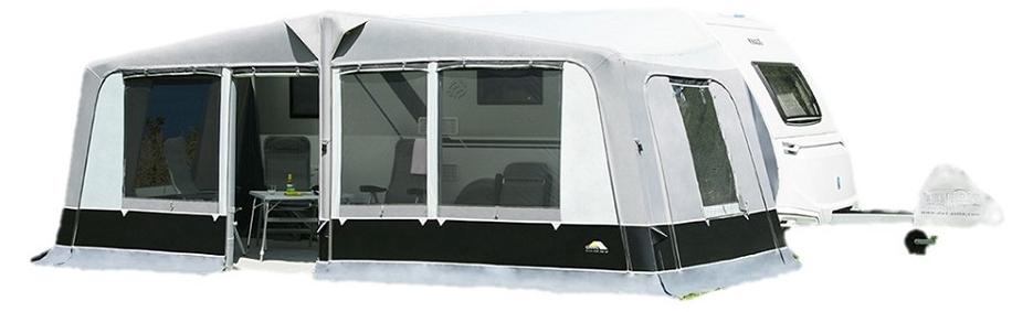DWT Scala Air 280 Gr. 51 (Umlaufmaß 956-980 cm) aufblasbares Vorzelt - Wohnwagen - herausnehmbare Vorder- und Seitenwände - Ganzzelt 280 cm Tiefe - Air-In-System - Reisecamping
