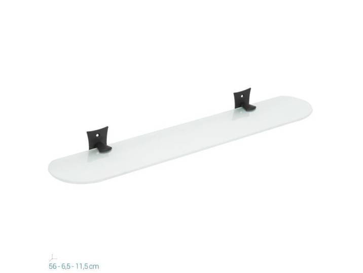 Étagère - REBECCA - Modèle Rebecca - Acier et verre - Noir - 56 cm - Fixation murale à vis