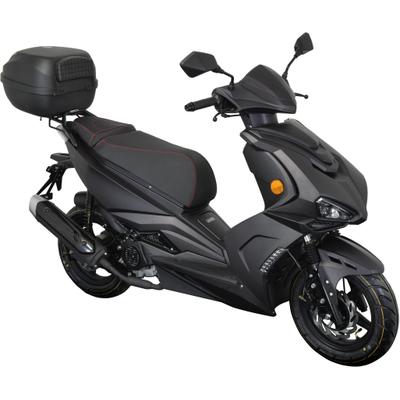 Motorroller GT UNION "Striker 125", schwarz (mattschwarz, schwarz), Motorroller, mit Topcase, 85 km/h, Luftgekühlter Motor, B:72cm H:117cm L:188cm