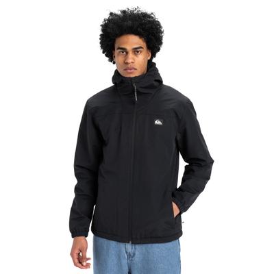 Regenjacke QUIKSILVER "Overcast 3K Warm", Herren, Gr. XS, schwarz, Obermaterial: 65% Baumwolle, 35% Nylon., Jacken Regenjacke