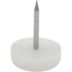WAGNER Nagelgleiter/Möbelgleiter 4tlg. - Ø 20 x 6/25 mm, Kunststoffgleiter weiß zum Nageln, für robuste Böden - 15092199