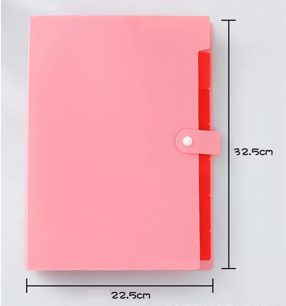 INF Chemise à 7 Compartiments A4 - Organisateur de Documents Accordéon avec Onglets Rose