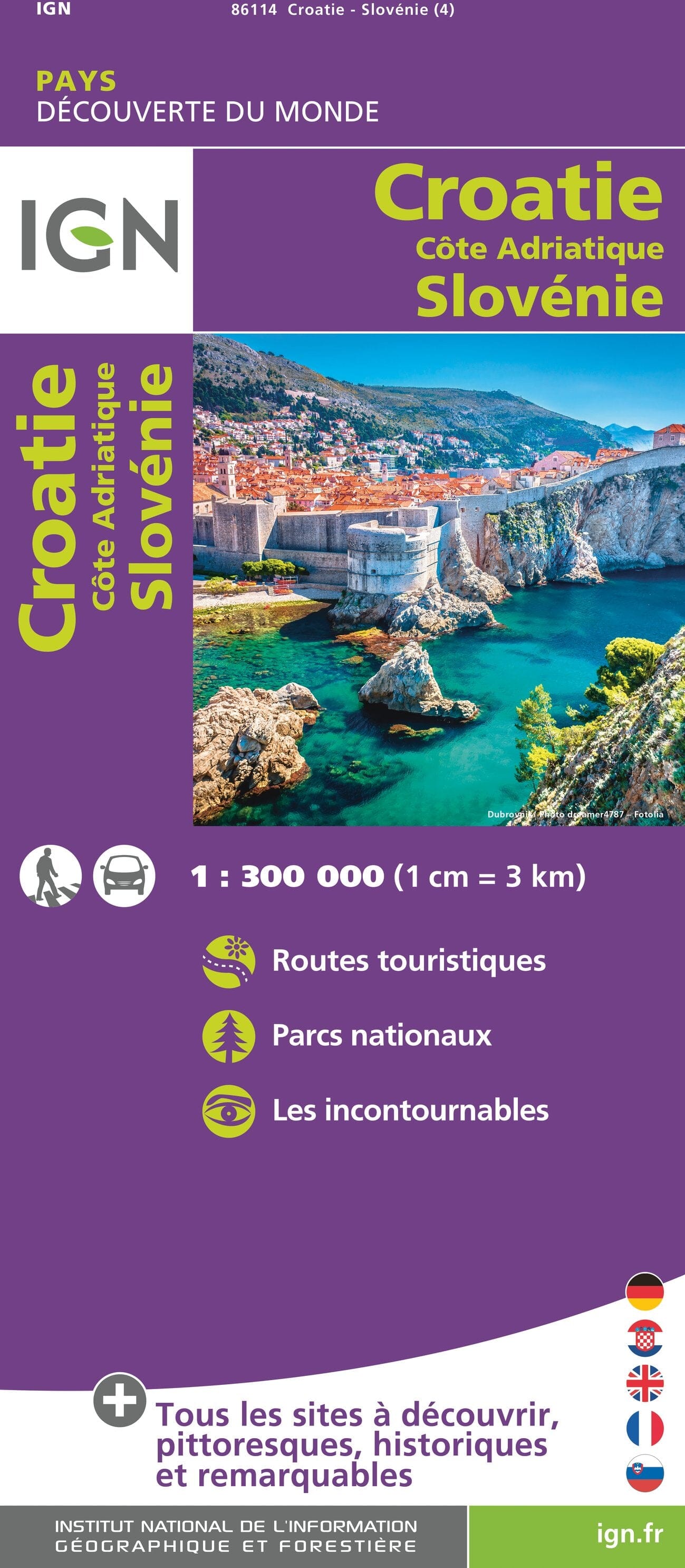 Carte routière - Croatie, côte adriatique & Slovénie   IGN