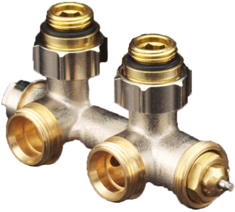Oventrop Anschlussarmatur Multiblock T 1/2" AGx3/4" AG, Eck, Zweirohrarmatur (1184084)
