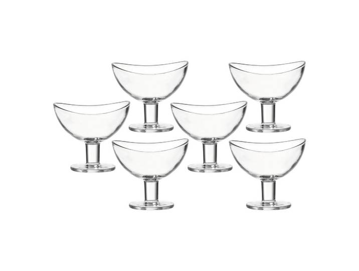 Leonardo Eisbecher Loop, Transparent, Glas, 6-teilig, 14x12x13.5 cm, Geschirr, Tischkultur & Serviergeschirr, Eisbecher