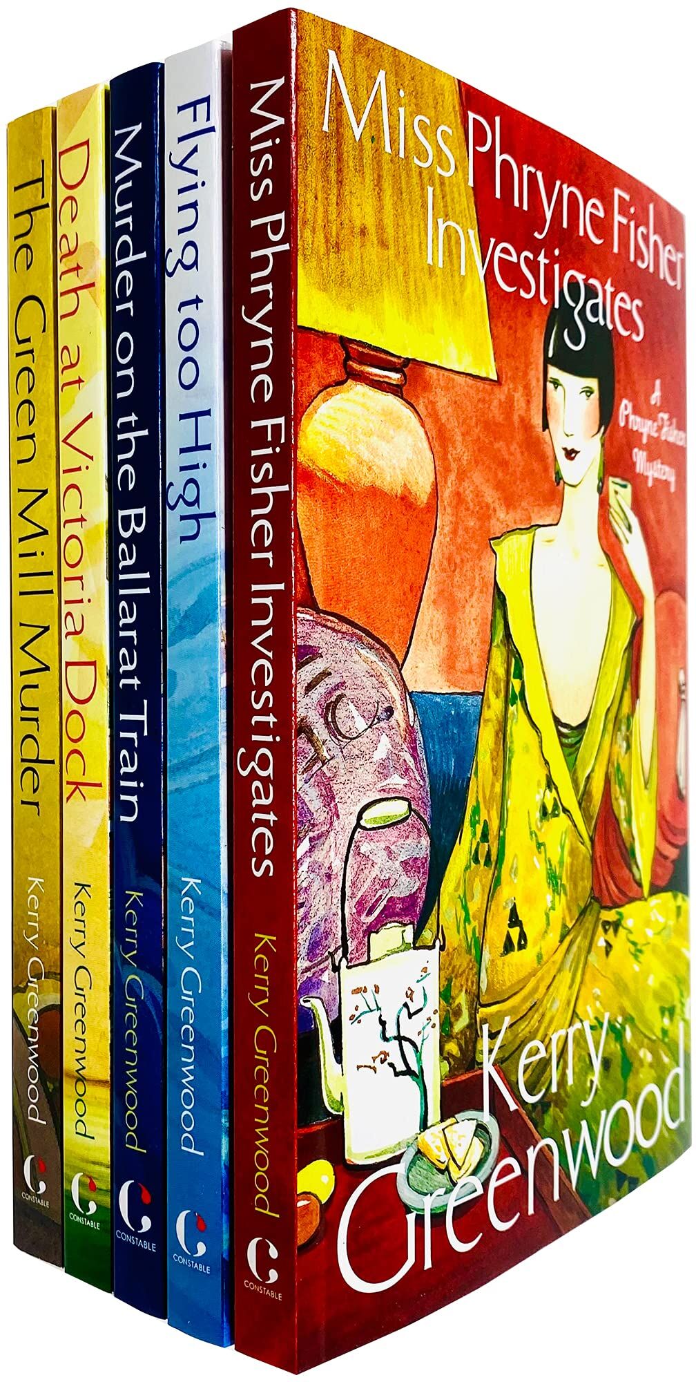 Constable Phryne Fisher Murder Mystery 5 Book Collection Set by Kerry Greenwood - Paperback - 1920s Historical Crime Fiction