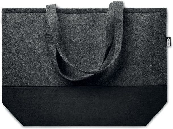 Sac shopping personnalisé en feutre RPET DUO INDICO Gris Pierre
