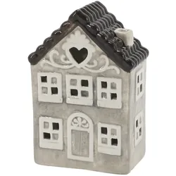 Chic Antique Lichthaus Chamonix für Teelichter, Grau, 10 x 6,5 x 15 cm - Französisch Grau