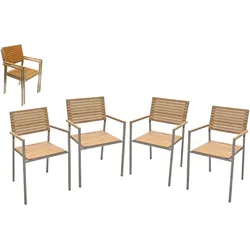 Gartenstuhl-Set Denver 4er-Set ca. 53x86 cm Teakholz