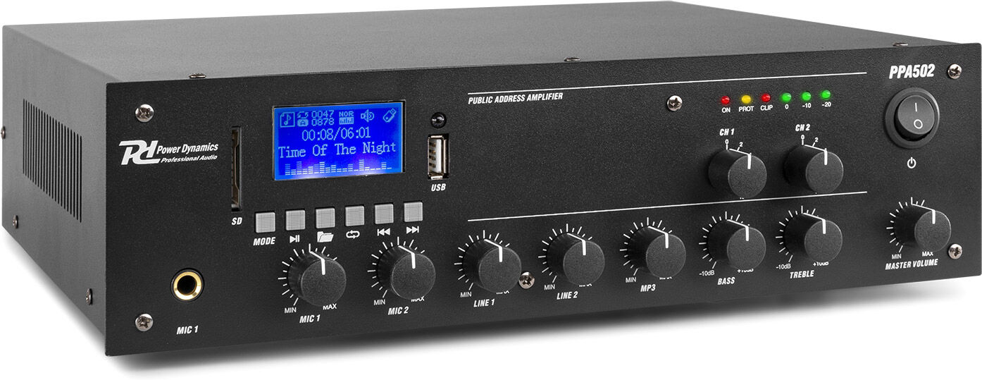 Power Dynamics Ppa502 100v Mixer-Verstärker 50w 2 Zonen