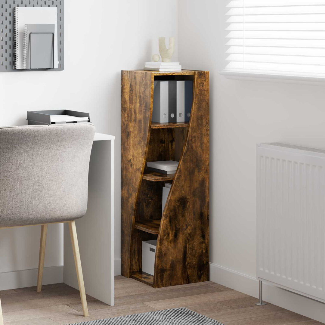 Brayden Studio Engineered Wood Standard Accent Cabinet Smoked Oak 102cm H X 32cm W X 32cm D