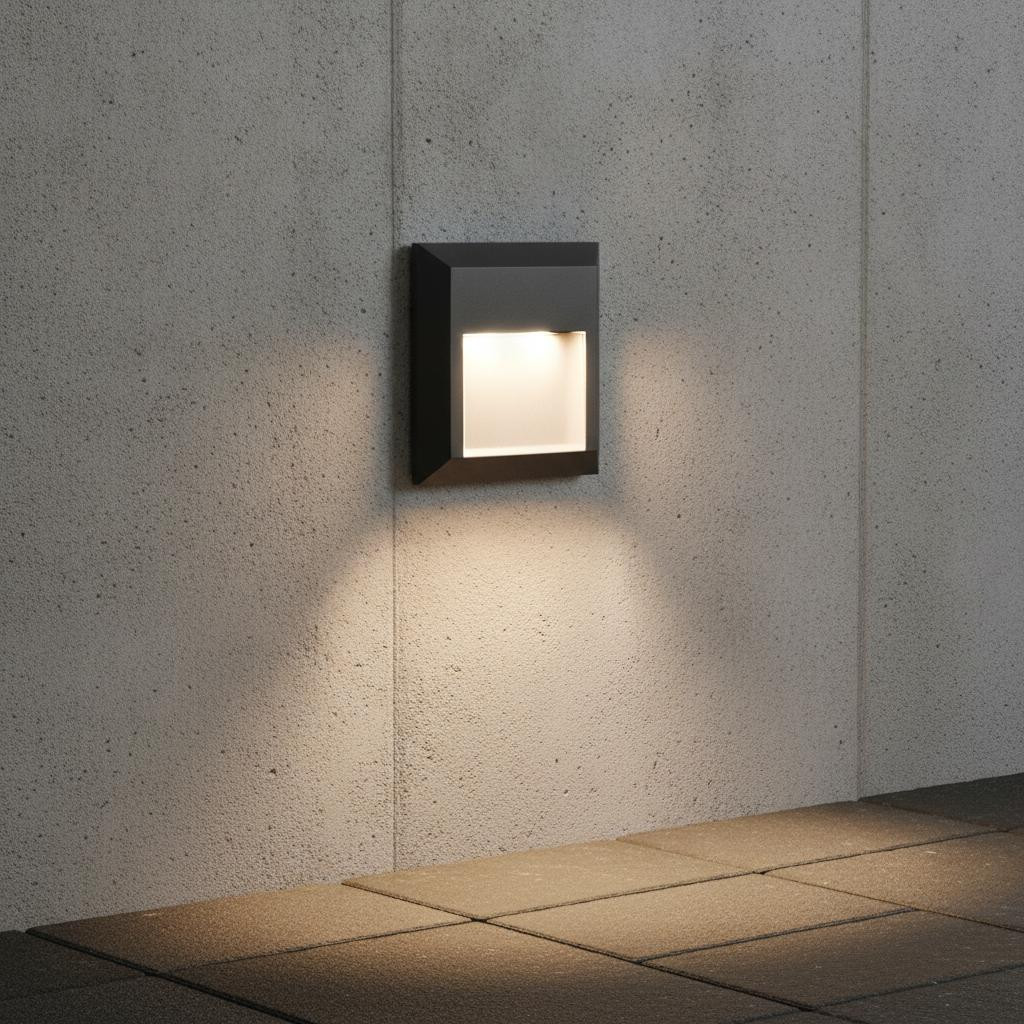 Lyora Vierkante wandlamp grijs