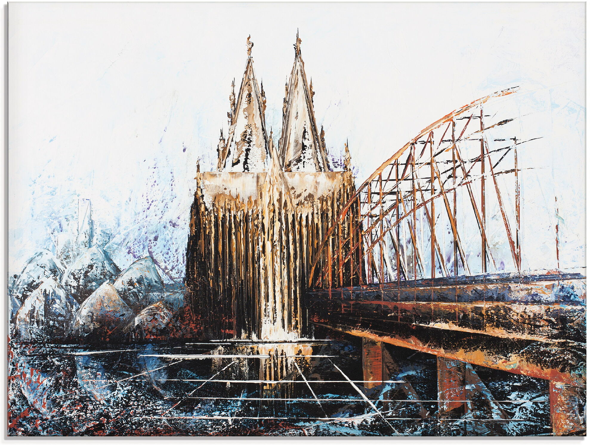 Glasbild ARTLAND "Köln Impression", braun (farbe bild(er): braun), B:60cm H:45cm, Bilder, Glasbild, in verschiedenen Grössen farbe bild(er): braun B/H/T: 60cm x 45cm, Glasbild Deutschland Querformat, 1 Stk.