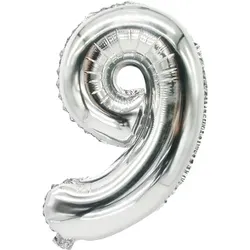 Papstar Folienluftballon »9« silber silber