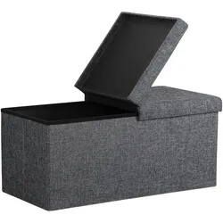 Casaria Casaria Faltbare Sitztruhe mit klappbarem Deckel dunkelgrau - 80x40x40cm