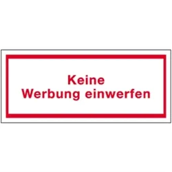 Aufkleber Keine Werbung einwerfen, Folie, 70x20 mm, 7 Stück/Bogen