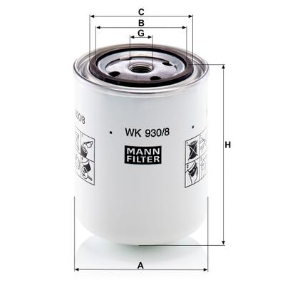 MANN-FILTER Kraftstofffilter WK 930/8 93mm
