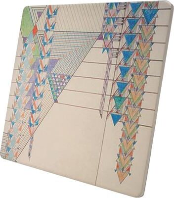 CounterArt "Frank Lloyd Wright's September Desert on 8"" Square Stone Trivet   Manufactured in the USA, Heat Tolerant, Easily Wipes Clean"