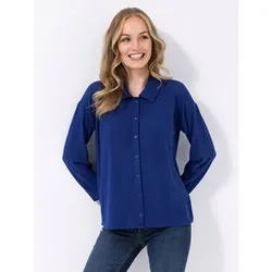 DENIM & CO. Hemdbluse, Wolloptik Knopfleiste Kragen figurumspielend